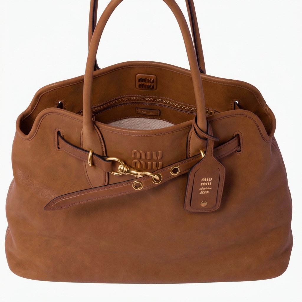 Aventure Nappa Leather Top-Handle Bag / Aventure Nappa Soft Leather Bag - Image 2