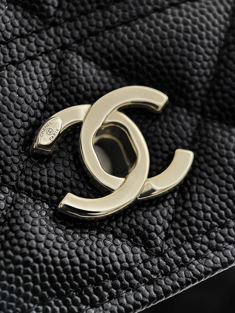 Chanel Mini Flap Bag with Top Handle CC detail