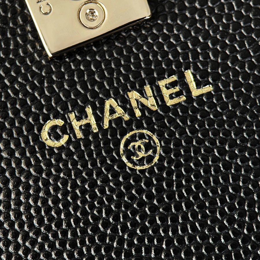 Chanel Mini Flap Bag with Top Handle logo detail
