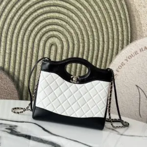 Chanel 31 Small Shopping Bag (Black & White Lambskin) image 1