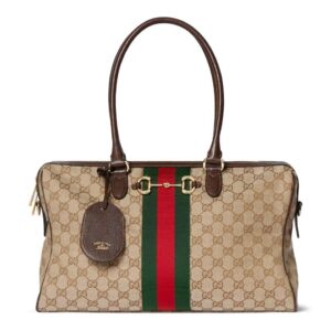 Gucci Classic GG Monogram Horsebit Top-Handle Tote Bag