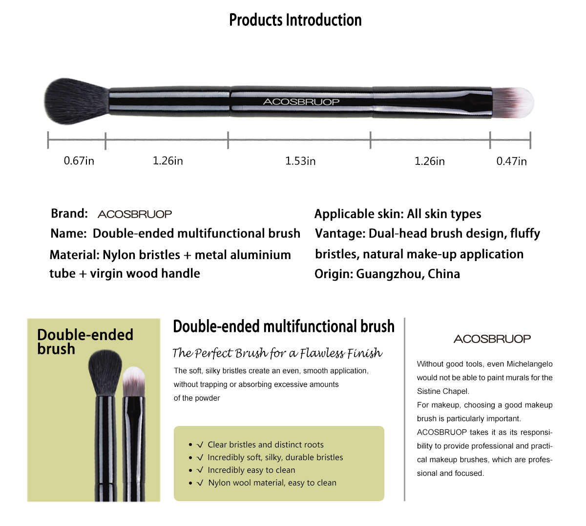 ACOSBRUOP Dual-Ended Eyeshadow Brush detail image 2
