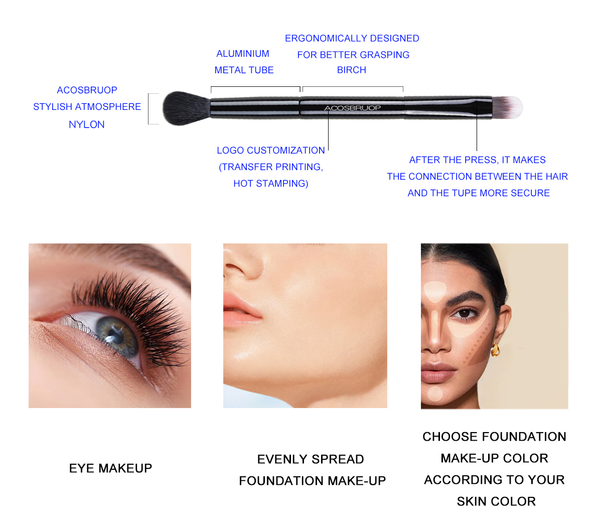 ACOSBRUOP Dual-Ended Eyeshadow Brush detail image 4